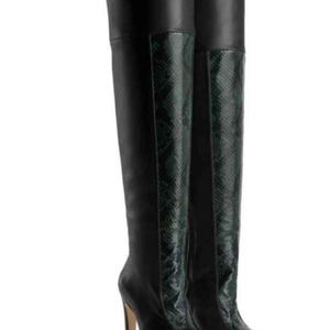 Good American Koko Snake Embossed Leather Over the Knee Boot